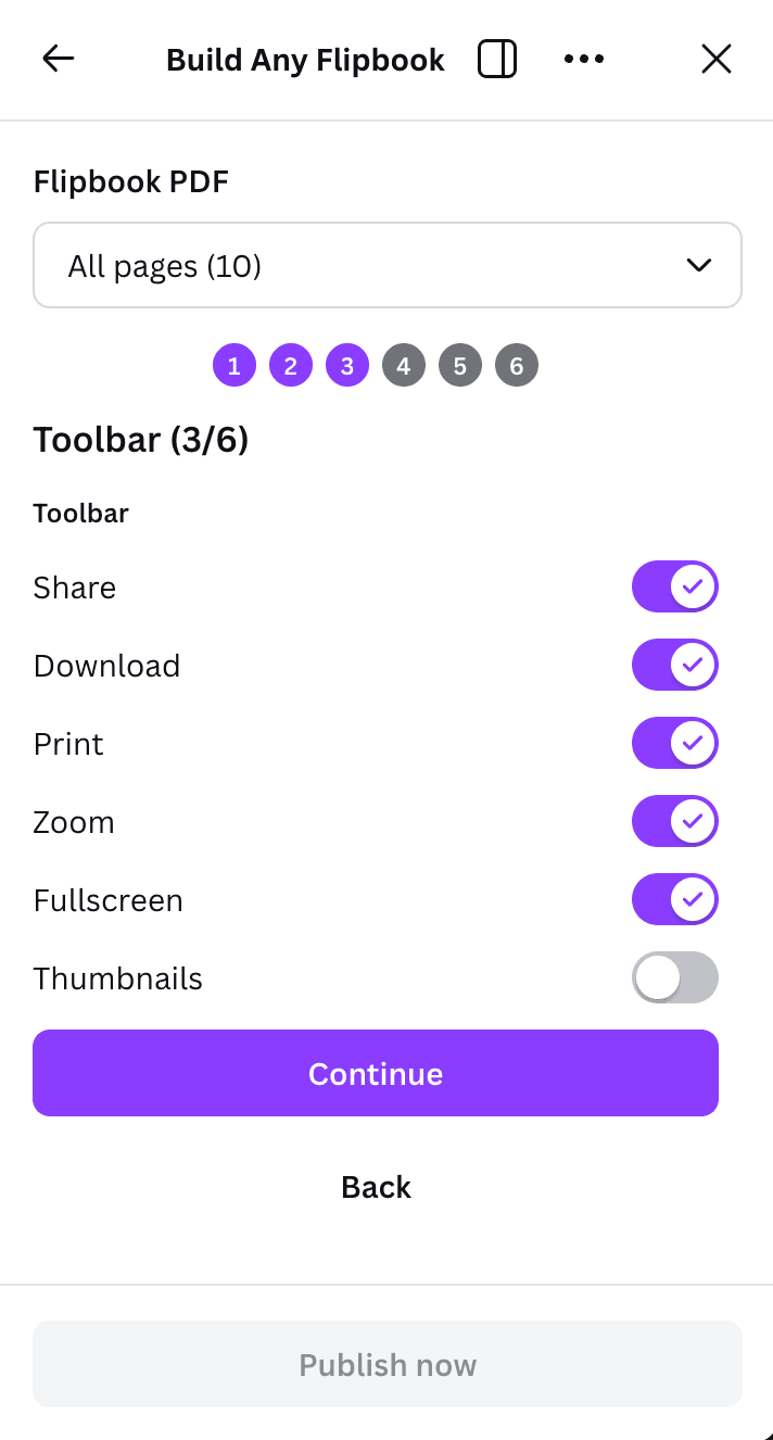 Step 3: Configure toolbar options like share, download, print, zoom